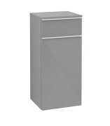 Шкафчик для ванной Villeroy & Boch Venticello 40,4х37,2 см петли справа МДФ стекло глянцевое серое/ручка алюминий белый A95012RA