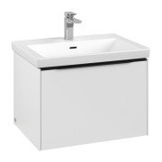 Тумба под раковину Villeroy & Boch Subway 3.0 62,2х42,9 см ДСП/алюминий чистый белый/черный вулкан C57501VF