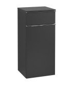 Шафка для ванної Villeroy & Boch Venticello 40,4х37,2 см петлі праворуч МДФ чорний матовий лак/ручка хром A95011PD