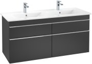 Тумба під раковину Villeroy & Boch Venticello 125,3х50,2 см МДФ чорний матовий лак/ручка хром A93001PD