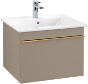 Тумба під раковину Villeroy & Boch Venticello 55,3х50,2 см ДСП трюфель сірий/ручка мідь A93205VG