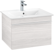 Тумба під раковину Villeroy & Boch Venticello 60,3х50,2 см ДСП/МДФ біле дерево/ручка алюміній білий A93302E8