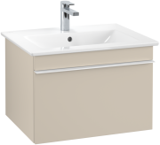 Тумба під раковину Villeroy&Boch Venticello 60,3х50,2 см ДСП м'який сірий/ручка алюміній білий A93302VK
