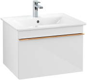 Тумба під раковину Villeroy & Boch Venticello 60,3х50,2 см МДФ глянсовий білий/ручка мідь A93305DH