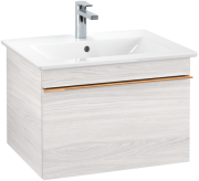 Тумба під раковину Villeroy & Boch Venticello 60,3х50,2 см ДСП/МДФ біле дерево/ручка мідь A93305E8