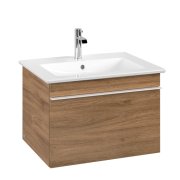 Тумба під раковину Villeroy & Boch Venticello 60,3х50,2 см ДСП дуб канзас/ручка алюміній білий A93302RH
