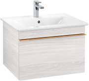 Тумба під раковину Villeroy & Boch Venticello 60,3х50,2 см ДСП/МДФ біле дерево/ручка мідь A93305E8
