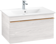 Тумба под раковину Villeroy & Boch Venticello 75,3х50,2 см ДСП/МДФ белое дерево/ручка медь A93405E8