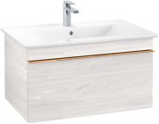 Тумба под раковину Villeroy & Boch Venticello 75,3х50,2 см ДСП/МДФ белое дерево/ручка медь A93405E8