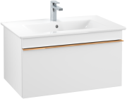 Тумба під раковину Villeroy & Boch Venticello 75,3х50,2 см ДСП/МДФ біле дерево/ручка мідь A93405MS