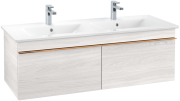 Тумба под раковину Villeroy & Boch Venticello 125,3х50,2 см ДСП/МДФ белое дерево/ручка медь A93905E8