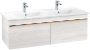 Тумба под раковину Villeroy & Boch Venticello 125,3х50,2 см ДСП/МДФ белое дерево/ручка медь A93905E8