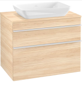 Тумба під раковину Villeroy & Boch Venticello 75,7х50,2 см ДСП в'яз друкарський/ручка алюміній білий A94002PN