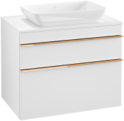 Тумба под раковину Villeroy & Boch Venticello 75,7х50,2 см ДСП/МДФ белый матовый/ручка медь A94005MS