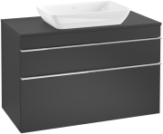 Тумба під раковину Villeroy & Boch Venticello 95,7х50,2 см МДФ чорний матовий лак/ручка хром A94101PD