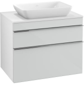Тумба під раковину Villeroy & Boch Venticello 75,7х50,2 МДФ скло глянсове біле/ручка хром A94001RE