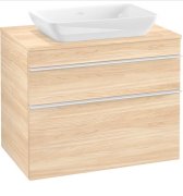 Тумба під раковину Villeroy & Boch Venticello 75,7х50,2 см ДСП в'яз друкарський/ручка алюміній білий A94002PN