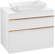 Тумба под раковину Villeroy & Boch Venticello 75,7х50,2 см ДСП/МДФ белый матовый/ручка медь A94005MS