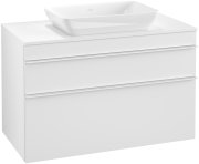 Тумба под раковину Villeroy & Boch Venticello 95,7х50,2 см ДСП/МДФ белый матовый/ручка алюминий белый A94102MS