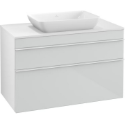 Тумба под раковину Villeroy & Boch Venticello 95,7х50,2 МДФ стекло глянцевое белое/ручка алюминий белый A94102RE