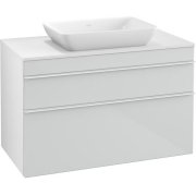 Тумба під раковину Villeroy & Boch Venticello 95,7х50,2 МДФ скло глянсове біле/ручка алюміній білий A94102RE