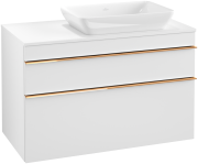 Тумба під раковину Villeroy & Boch Venticello 95,7х50,2 см ДСП/МДФ білий матовий/ручка мідь A94305MS