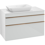 Тумба под раковину Villeroy & Boch Venticello 95,7х50,2 МДФ стекло глянцевое белое/ручка медь A94205RE