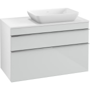 Тумба під раковину Villeroy & Boch Venticello 95,7х50,2 МДФ скло глянсове біле/ручка хром A94301RE