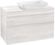 Тумба під раковину Villeroy & Boch Venticello 95,7х50,2 см ДСП/МДФ біле дерево/ручка алюміній білий A94302E8