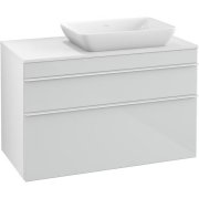 Тумба под раковину Villeroy & Boch Venticello 95,7х50,2 МДФ стекло глянцевое белое/ручка алюминий белый A94302RE