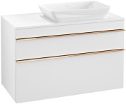 Тумба под раковину Villeroy & Boch Venticello 95,7х50,2 см ДСП/МДФ белый матовый/ручка медь A94305MS