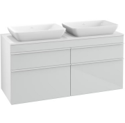 Тумба під раковину Villeroy & Boch Venticello 125,7х50,2 МДФ скло глянсове біле/ручка алюміній білий A94402RE