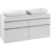 Тумба под раковину Villeroy & Boch Venticello 125,7х50,2 МДФ стекло глянцевое белое/ручка хром A94401RE