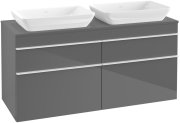 Тумба під раковину Villeroy & Boch Venticello 125,7х50,2 см МДФ глянсовий сірий/ручка алюміній білий A94402FP