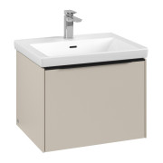 Тумба під раковину Villeroy & Boch Subway 3.0 57,2х42,9 см ДСП/алюміній сірий кашемір/чорний вулкан C57701VN