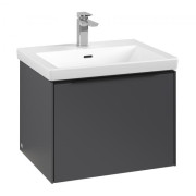 Тумба під раковину Villeroy & Boch Subway 3.0 57,2х42,9 см ДСП/алюміній графіт/чорний вулкан C57701VR