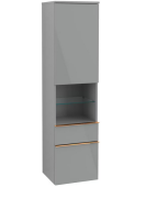 Пенал Villeroy & Boch Venticello 40,4х37,2х154,6 см петлі зліва МДФ скло глянсове сіре/ручка мідь A95205RA