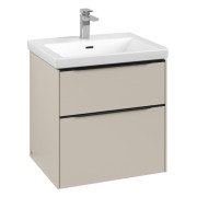 Тумба под раковину Villeroy & Boch Subway 3.0 57,2х57,6 см ДСП/алюминий серый кашемир/черный вулкан C57801VN