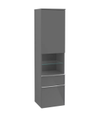 Пенал Villeroy & Boch Venticello 40,4х37,2х154,6 см петлі праворуч МДФ глянсовий сірий/ручка хром A95211FP