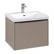 Тумба під раковину Villeroy & Boch Subway 3.0 57,2х42,9 см ДСП/алюміній тауп/чорний вулкан C57701VM