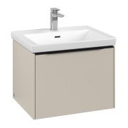 Тумба под раковину Villeroy & Boch Subway 3.0 57,2х42,9 см ДСП/алюминий серый кашемир/черный вулкан C57701VN