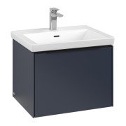 Тумба під раковину Villeroy & Boch Subway 3.0 57,2х42,9 см ДСП/алюміній морський синій/чорний вулкан C57701VQ
