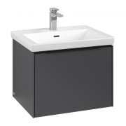 Тумба під раковину Villeroy & Boch Subway 3.0 57,2х42,9 см ДСП/алюміній графіт/чорний вулкан C57701VR