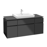 Тумба під раковину Villeroy & Boch Legato 120х55 см з підсвічуванням МДФ/ДСП глянсовий сірий B683L0FP