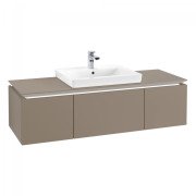 Тумба під раковину Villeroy & Boch Legato 140х38 см з підсвічуванням ДСП сірий трюфель B684L0VG