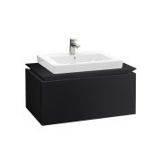 Тумба под раковину Villeroy & Boch Legato 100х38 см с подсветкой МДФ/ДСП черный матовый лак B680L0PD