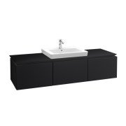 Тумба под раковину Villeroy & Boch Legato 140х38 см с подсветкой МДФ/ДСП черный матовый лак B684L0PD