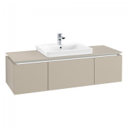 Тумба під раковину Villeroy & Boch Legato 140х38 см з підсвічуванням ДСП ніжно-сірий B684L0VK