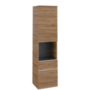 Пенал Villeroy & Boch Venticello 40,4х37,2х154,6 см петлі праворуч ДСП дуб канзас/ручка алюміній білий A95212RH