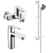 Комплект смесителей для ванной Grohe QuickFix Get 3 в 1 с душевым набором хром UA202702MQ